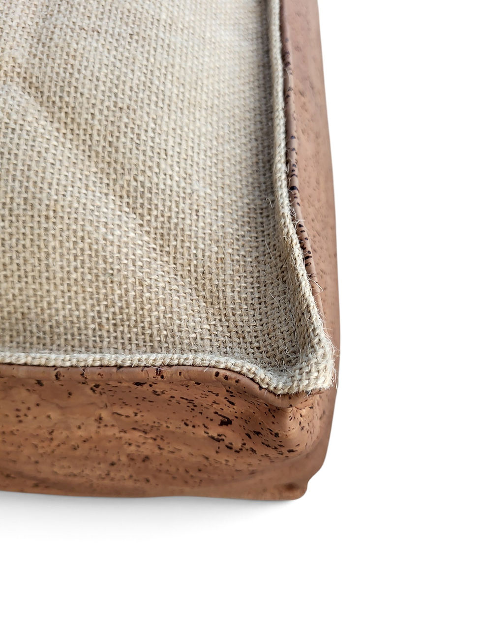 Miniature : floor seat, modern organic decor, cork pouf, hand made in Portugal, European artisanal decor, japandi style