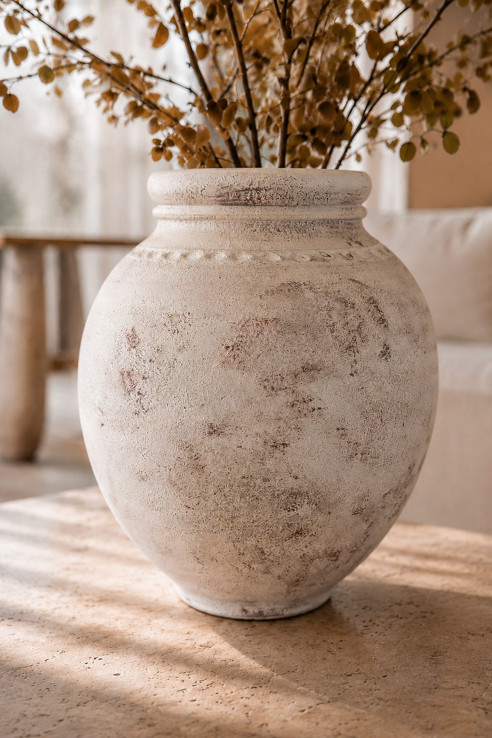 Thumbnail: Terracotta Jar, Ceramic vase, handmade vase, made in portugal ceramics, decorative large jar, decorative beige jar, rustic w