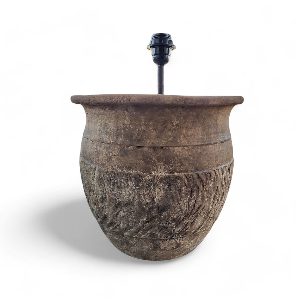 Thumbnail: ceramic table lamp, rustic table lamp, rustic ceramic table lamp, terracotta table lamp, farmhouse, artisanal home decor