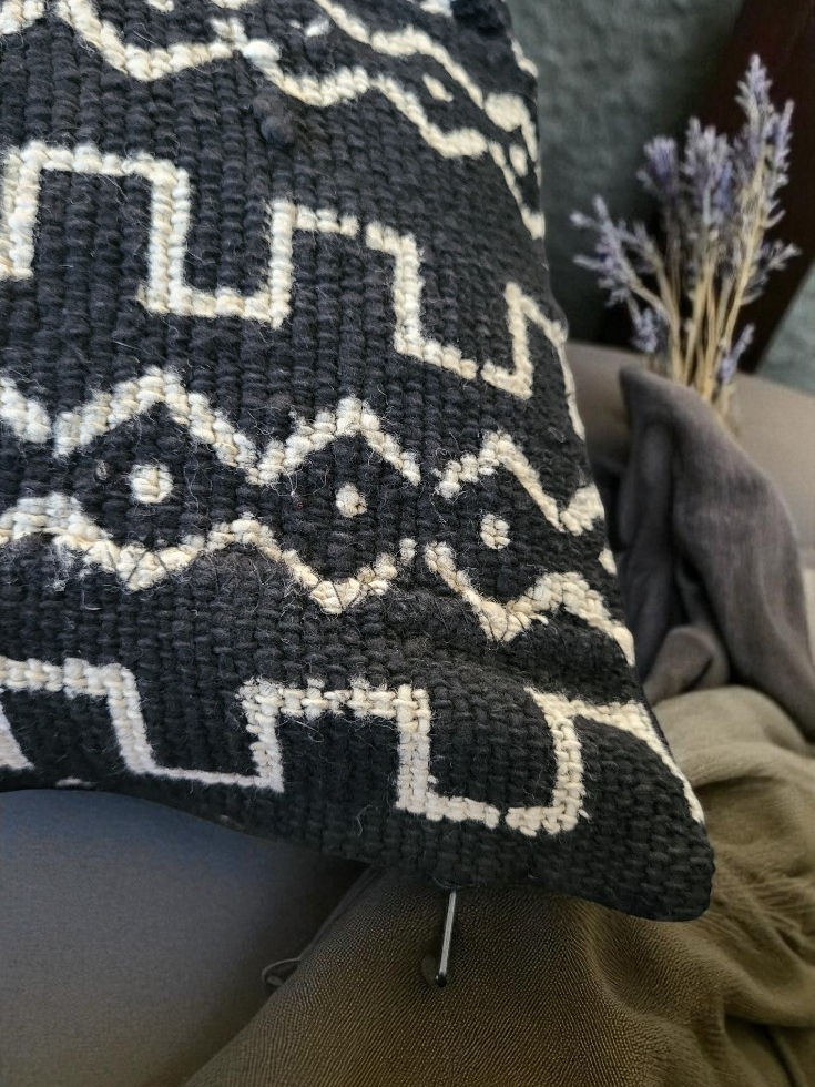 Thumbnail: African print, black mud cloth, 30x50 cushion cover, farmhouse decor, modern decor, boho decor, nomad, made in portugal