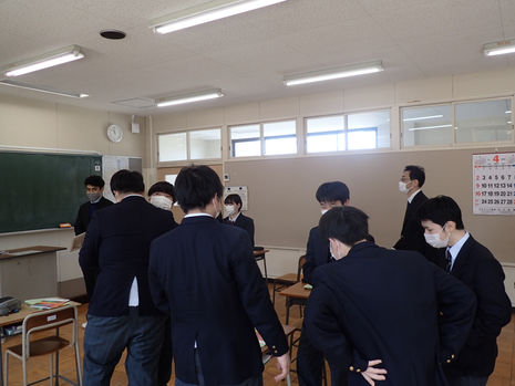 English Class Outside with Cherry Blossoms