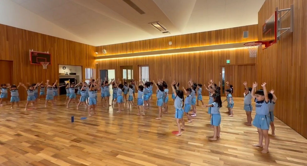 スポーツデイの練習をする子ども達