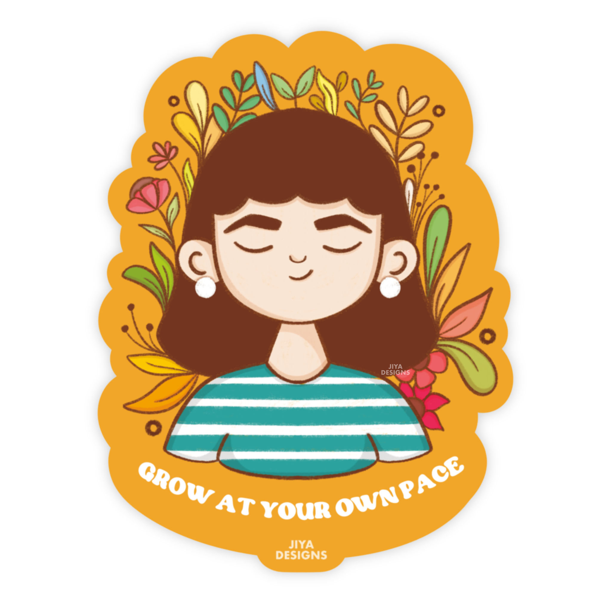Grow at Your Own Pace - Diecut Sticker Flake