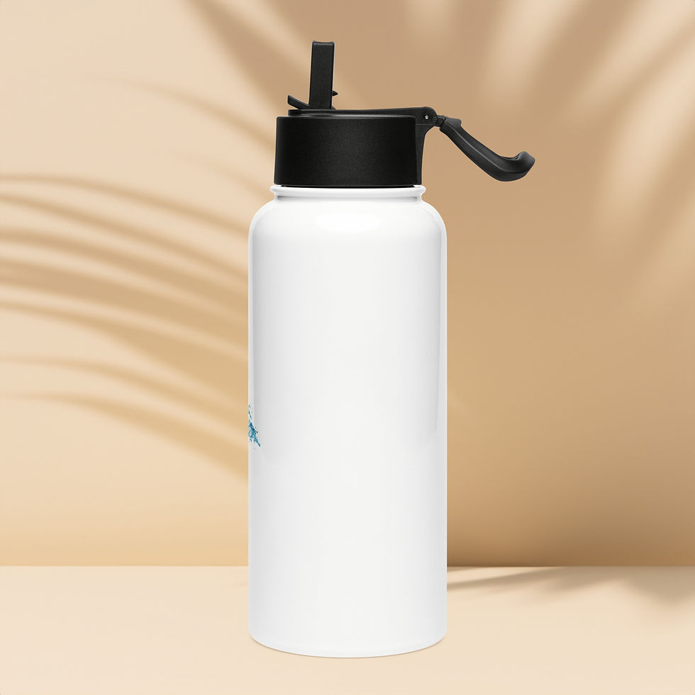 Thumbnail: Stainless steel water bottle with a straw lid