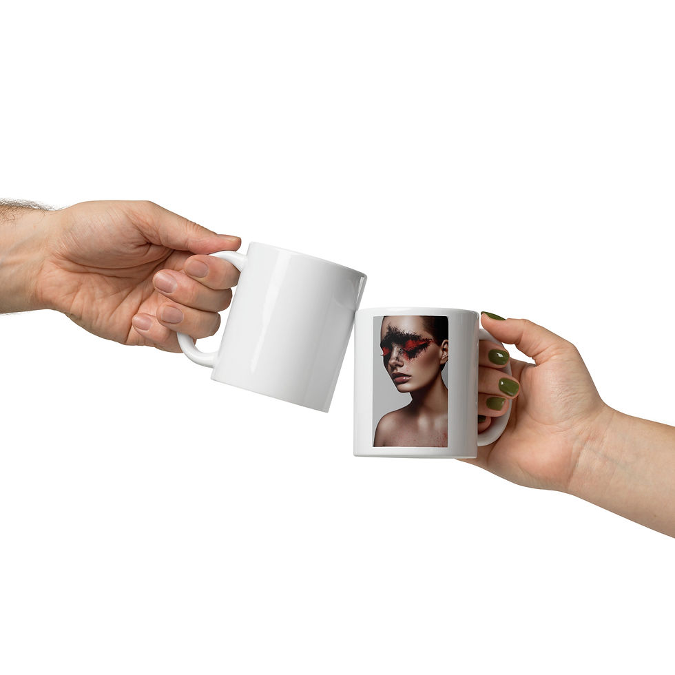 White glossy mug