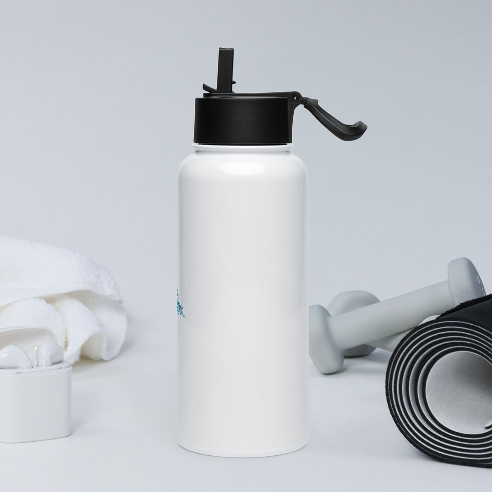 Thumbnail: Stainless steel water bottle with a straw lid
