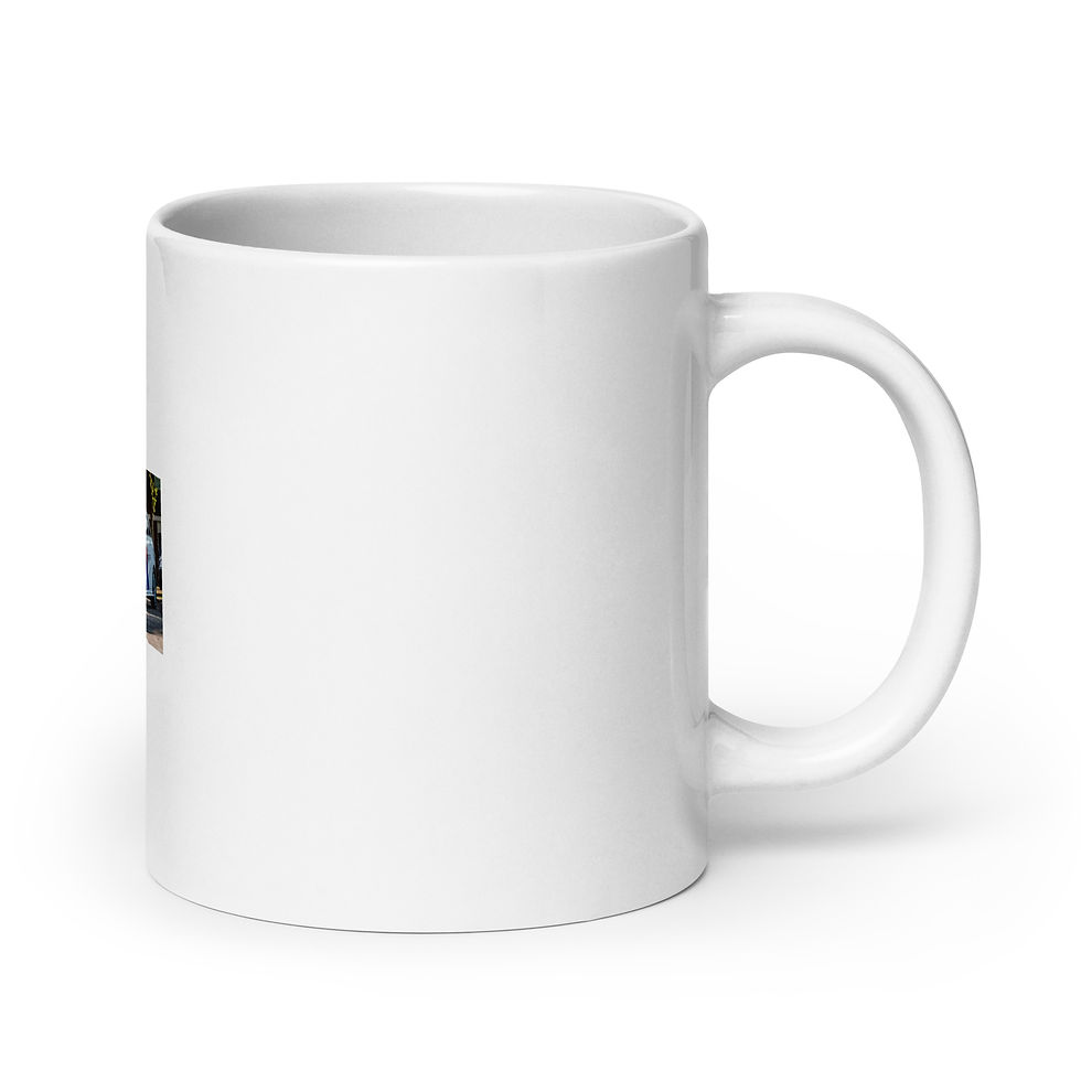 Thumbnail: White glossy mug photo politie auto rechts