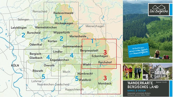 Wanderkarte Bergisches Land Blatt 3 Osten