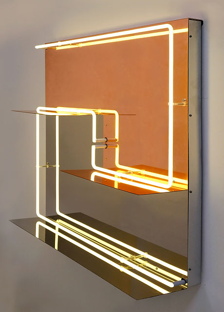 QUADRI LUMINOSI IN RAME ACCIAIO E NEON