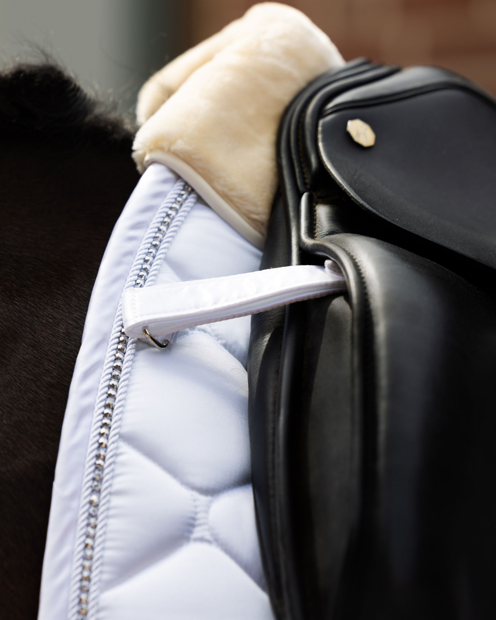 Eskadron Satin Crystal Dressage White Saddle Pad