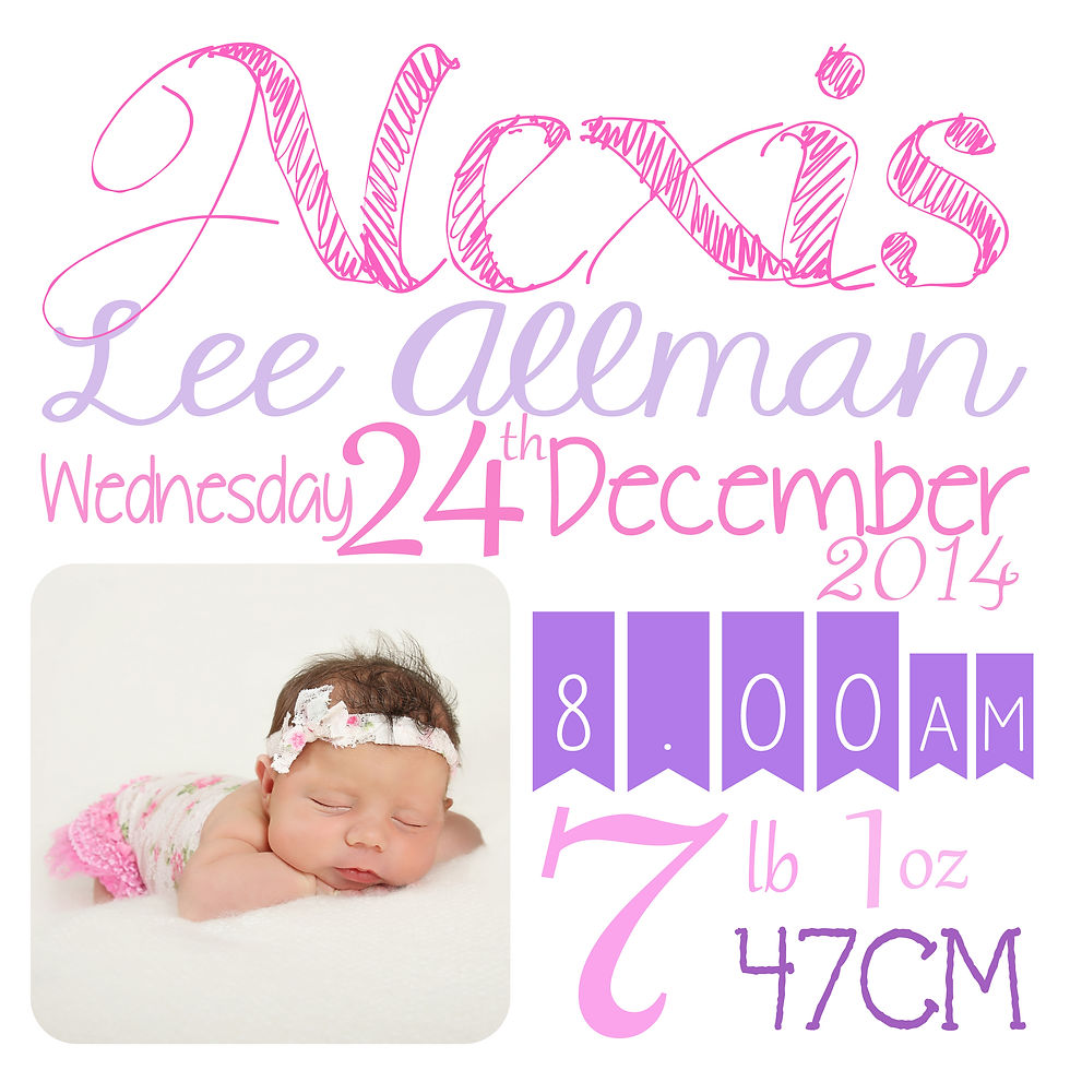 Alexis birth announement