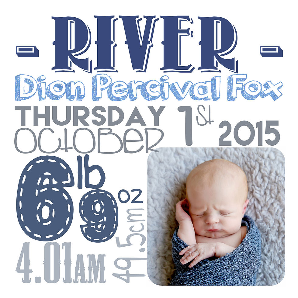 river  birth announcement