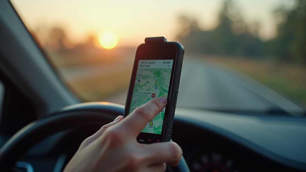 Close-up view of a GPS navigation device showing route adjustments