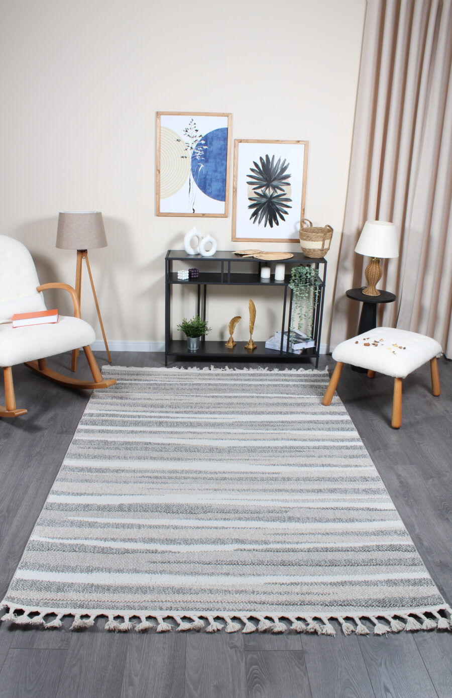 Küçük resim: Excellence Boho BH-8 Antrasit Dekoratif Modern İskandinav Halı
