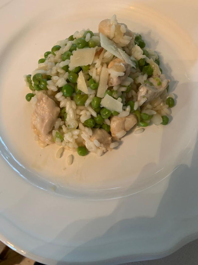 Risotto poulet petits-pois