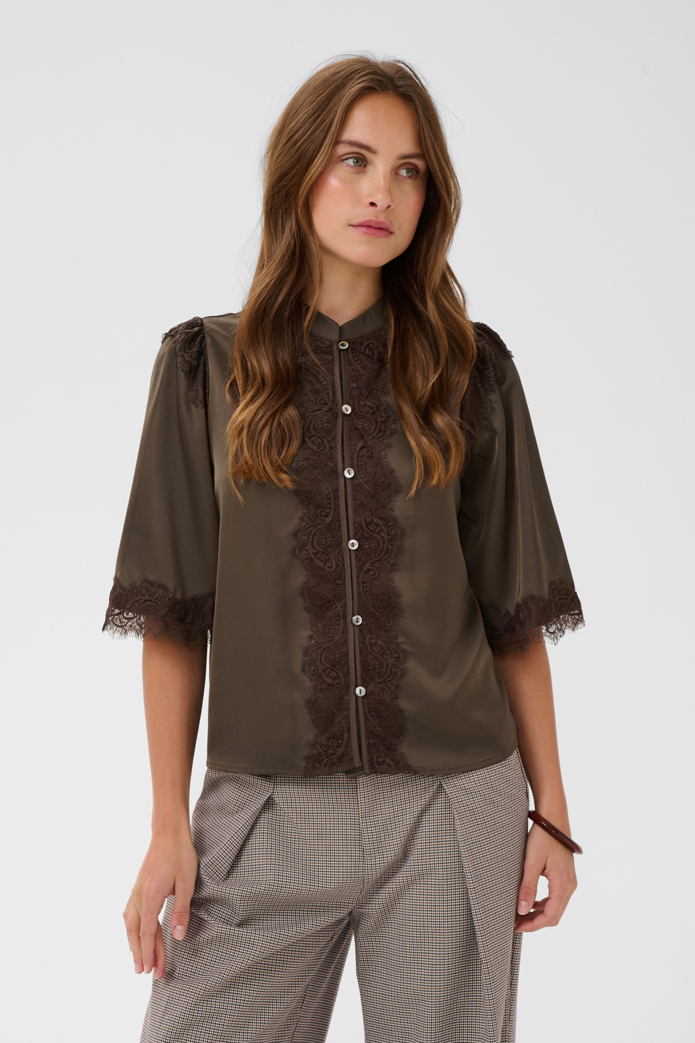 Saint Tropez TeaganSZ Chocolate Brown Shirt