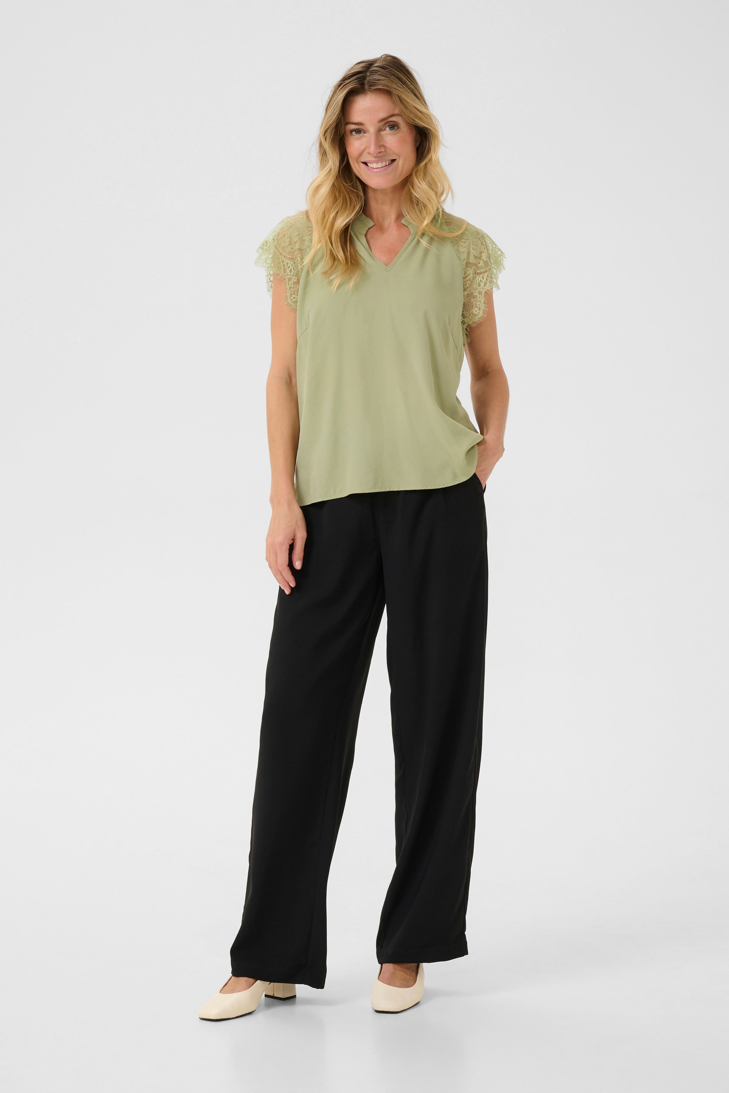 Cream CRNola Tea Lace Blouse