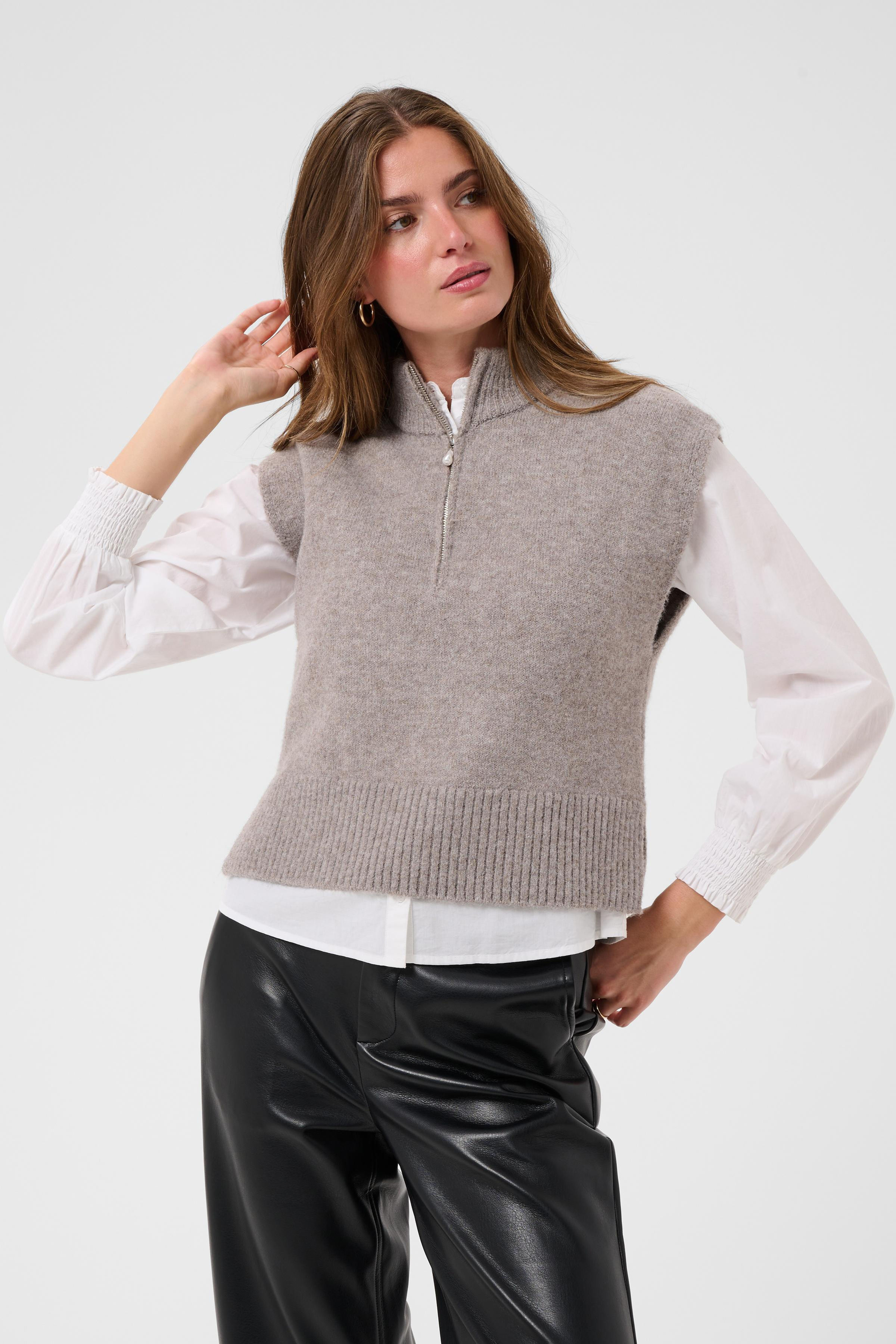Cream CRTannenbaum Fungi Melange Knit Slipover