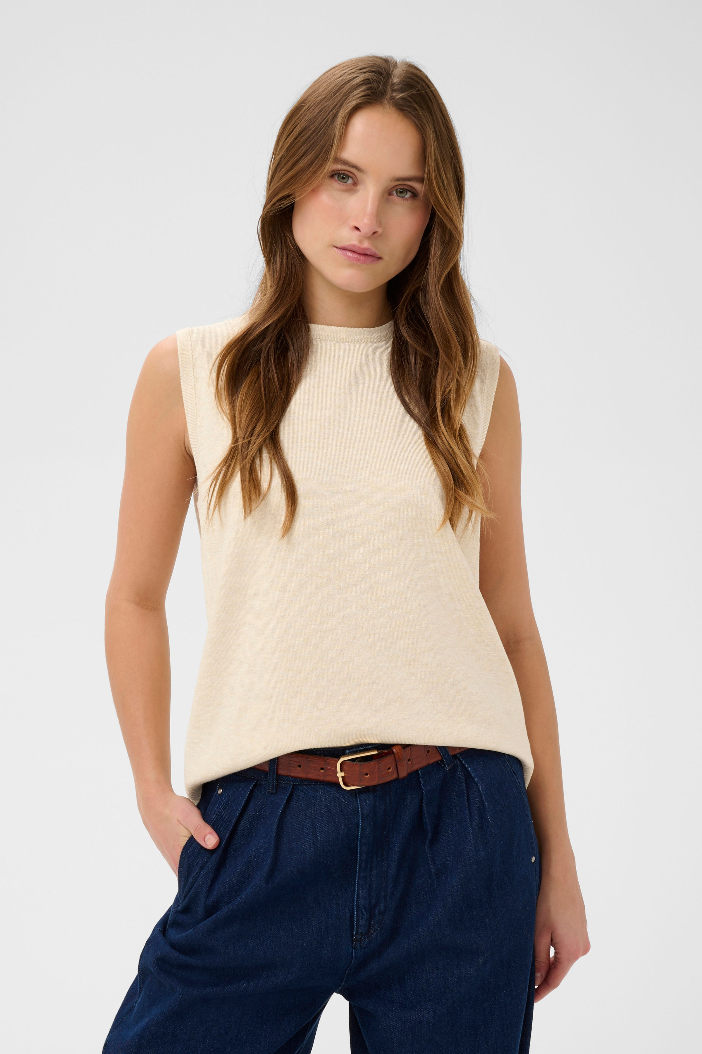 Saint Tropez MilaSZ Brown Rice Melange Vest