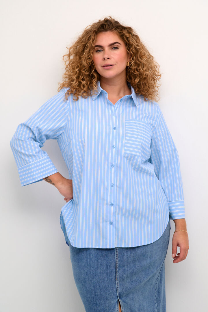 Kaffe Curve KCmaggie Blue/White Stripe Shirt
