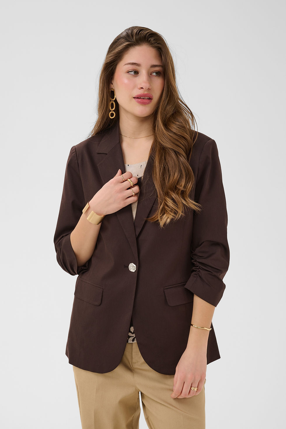 Thumbnail: Cream CRGia Java 3/4 Sleeve Blazer