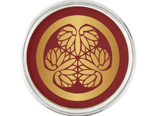 Big Deals! Tokugawa Aoi Japanese Kamon Gold Red Lapel Pin