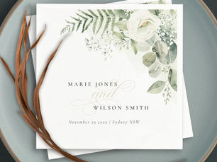 Hot Deals! Elegant Fern Eucalyptus Greenery Foliage Wedding Napkins
