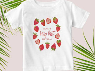 Best Price! Girl's Berry First Summer Strawberry 1st Birthday Baby T-Shirt