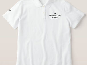 Hot Deals! PM Photographer Business Name Typography Embroidered Polo Shirt