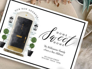 Best Deals! Home Sweet Home We've Moved Black Watercolor Door Announcement