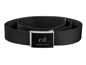 Hot Deals! Black gold monogram initails name minimalist belt
