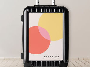 Hot Deals! Modern Abstract Circles Red Yellow Pink Minimalist Luggage