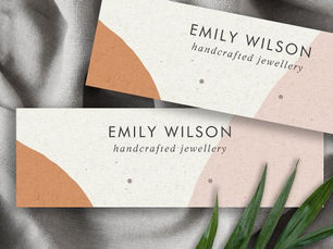 Big Deals! Modern Abstract Rust Blush Art Earring Display Mini Business Card