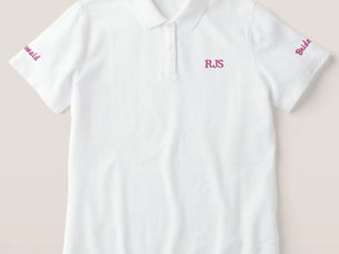 Hot Deals! Embroidered Pink Bride Bridesmaid Bachelorette Embroidered Polo Shirt
