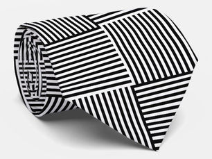 Big Deals! Stylish Black White Color Striped Professional Neck Tie