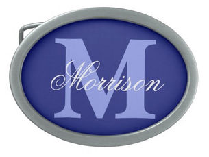 Best Price! Blue Script Monogram Belt Buckle