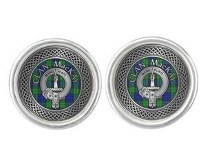 Big Deals! Clan MacKay Crest & Tartan Knot Cufflinks
