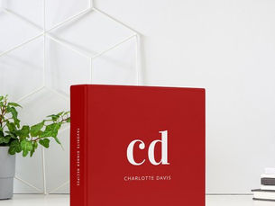Best Deals! Recipe monogram red white name cookbook 3 ring binder