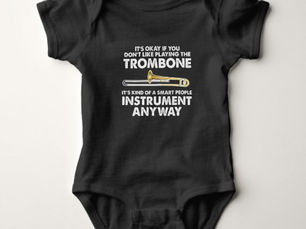 Top 10! Trombone Gift - smart people Instrument Orchestra Baby Bodysuit