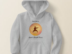 Top 10! Light Steel Black Typography Karate Martial Arts Hoodie