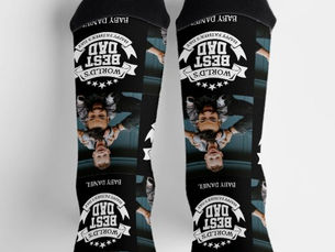 Top 5! World's Best Dad Photo Collage Custom Socks