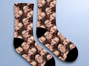 Top 5! Personalized Funny Two (2) Faces Photo Face Socks