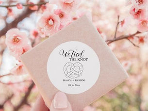 Hot Review! Modern We tied the knot pretzel favor bag wedding Classic Round Sticker