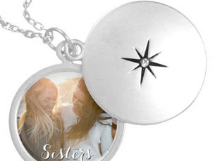 Review Custom Photo Gift Sisters Script Locket Necklace