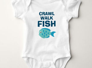 Review Crawl Walk Fish funny fishing baby bodysuit