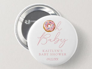 Review Oh Baby Donut Sprinkle Girls Baby Shower Button