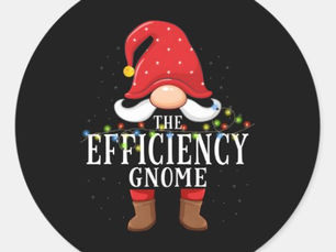 Big Deals! Efficiency Gnome Family Pajama Classic Round Sticker