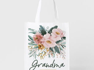 Top 5! Modern watercolor floral script elegant grandma to grocery bag