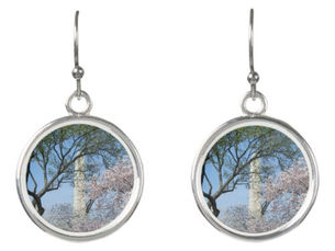 Hot Deals! Cherry Blossoms and the Washington Monument in DC Earrings