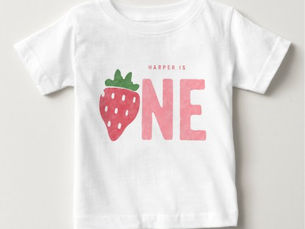 Best Price! Minimalist Strawberry Berry First birthday Baby T-Shirt